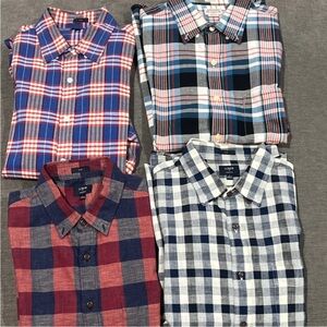 J. Crew Men's Plaid Button-Down Shirts - Blue, Red, Black, White